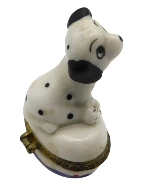 Dalmatian Dog Puppy Porcelain Trinket Box Hinged - Picture 4 of 8